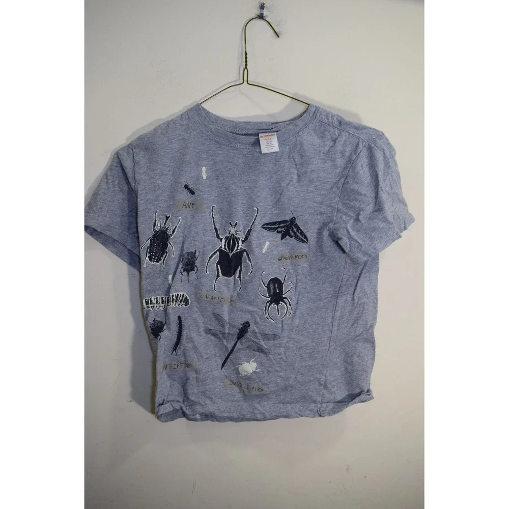 2018 Gymboree BUG COLLECTION T Shirt BOYS M‎ 7 8 Gray